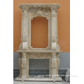 White Travertine Fireplace Mantel (FPS-B009)